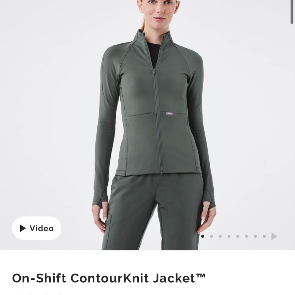 Figs Gray Athletic Knit Jacket with High Collar